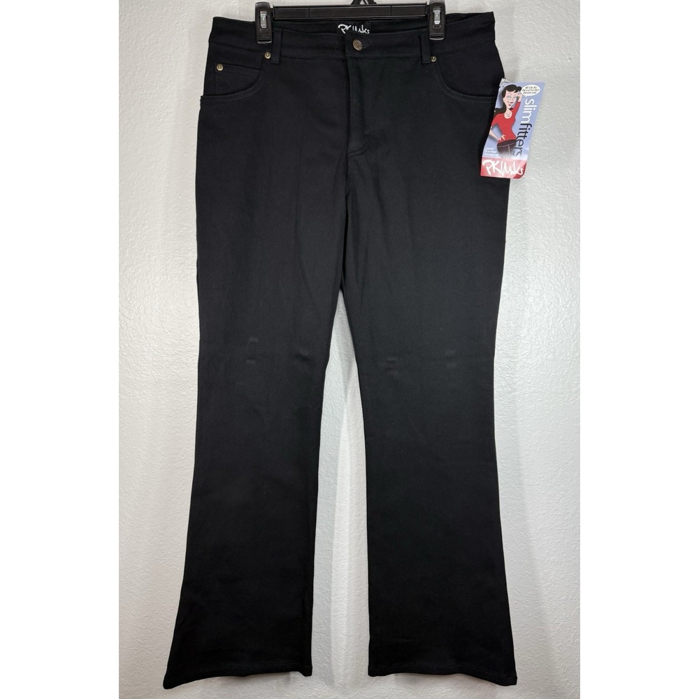 P.K. Maks "Slim Fitters" Black flare bootcut pants Women's XL Jeans